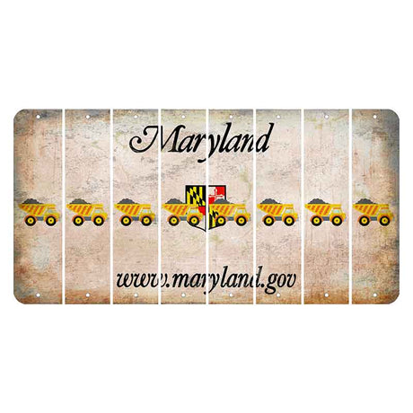 Maryland Shield Cut License Plate Strips (Set of 8) Dump Truck