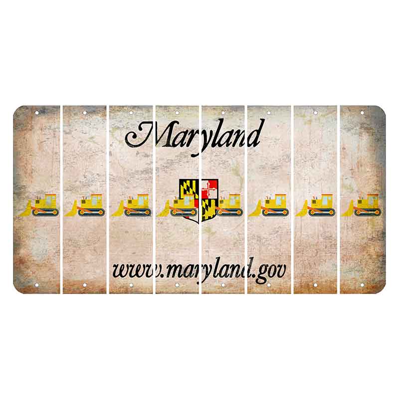 Maryland Shield Cut License Plate Strips (Set of 8) Dozer