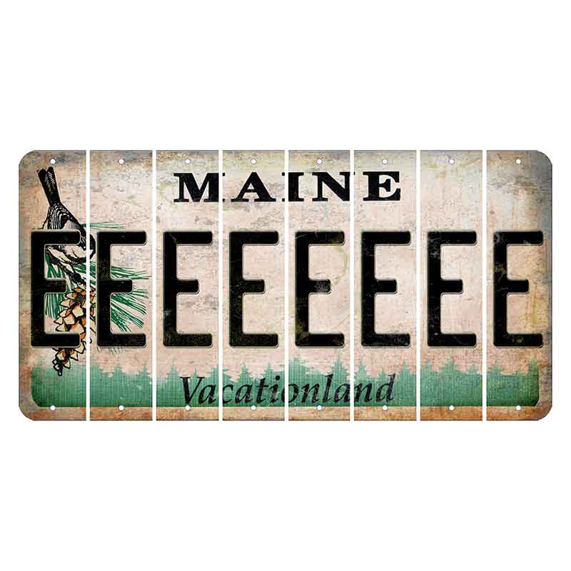 Maine Chickadee Cut License Plate Strips (Set of 8) E