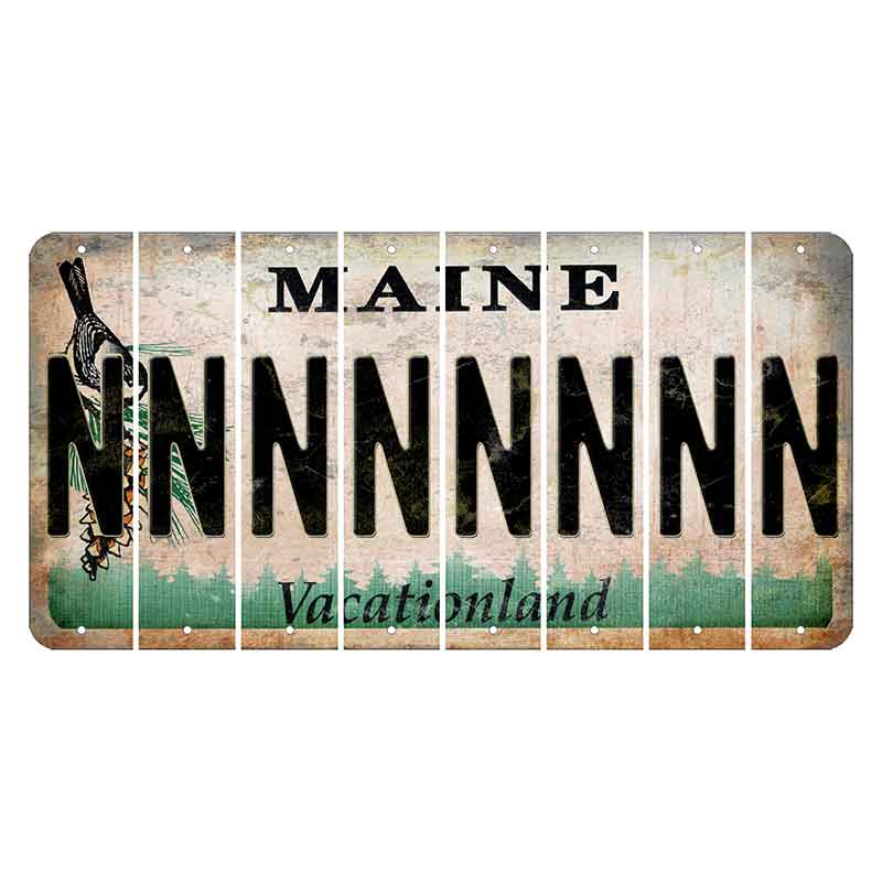 Maine Chickadee Cut License Plate Strips (Set of 8) N