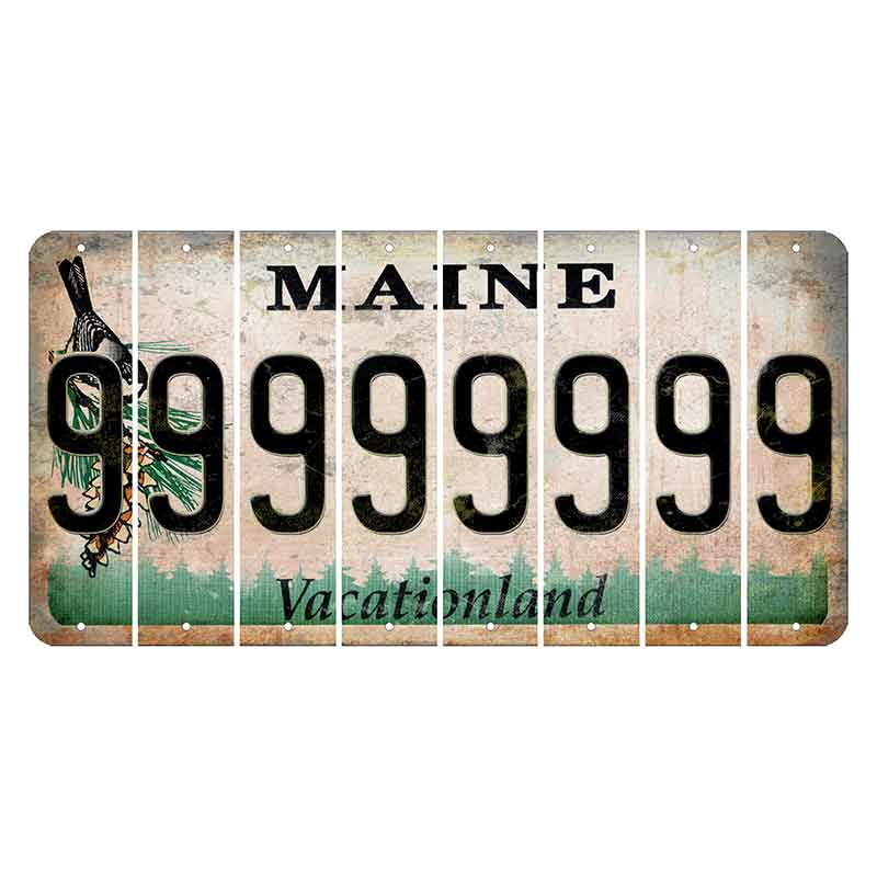 Maine Chickadee Cut License Plate Strips (Set of 8) 9