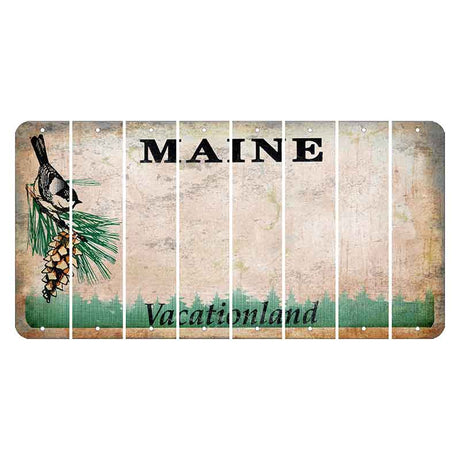 Maine Chickadee Cut License Plate Strips (Set of 8) Blank