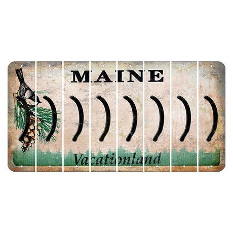 Maine Chickadee Cut License Plate Strips (Set of 8) Parenthesis - Right