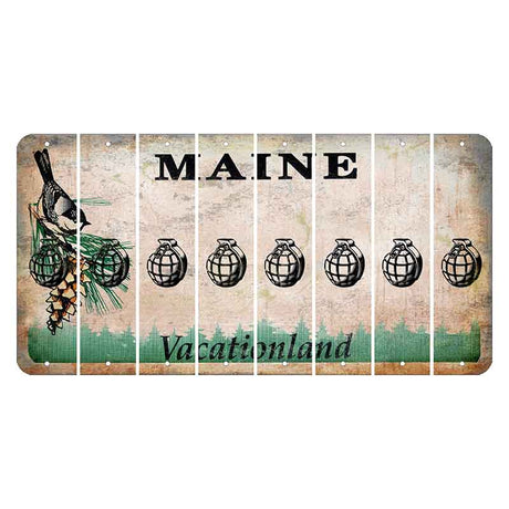 Maine Chickadee Cut License Plate Strips (Set of 8) Grenade