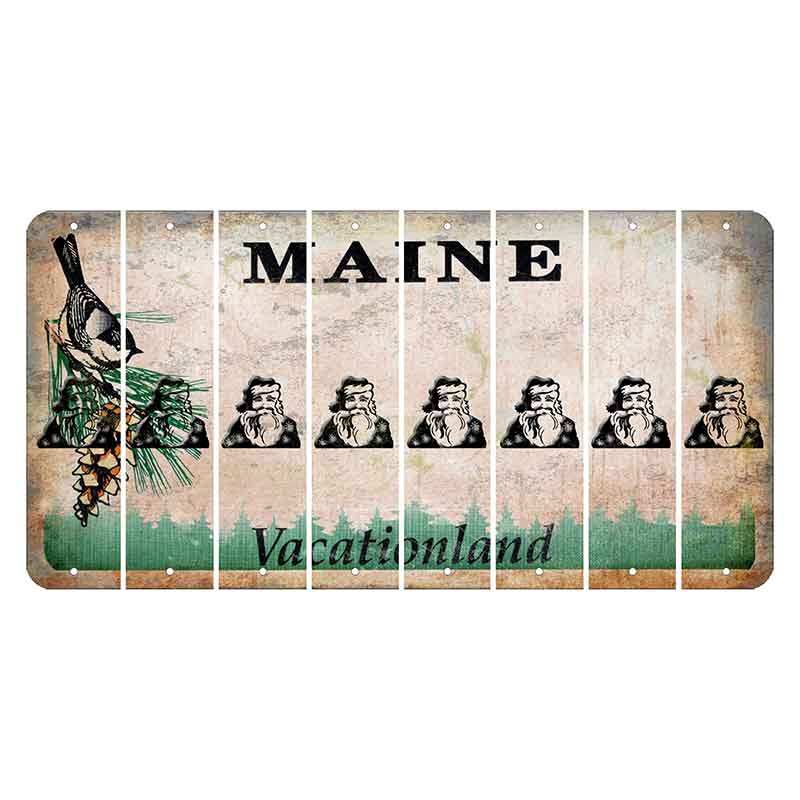 Maine Chickadee Cut License Plate Strips (Set of 8) Santa Claus