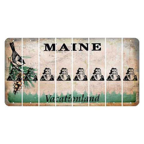 Maine Chickadee Cut License Plate Strips (Set of 8) Santa Claus