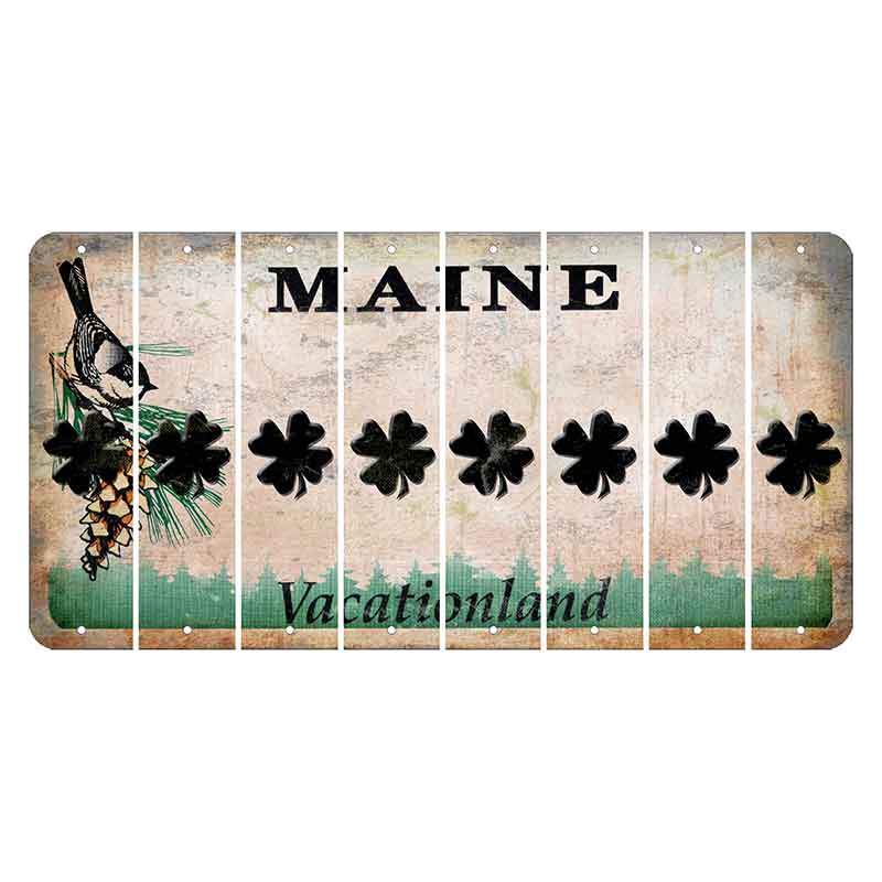 Maine Chickadee Cut License Plate Strips (Set of 8) Shamrock
