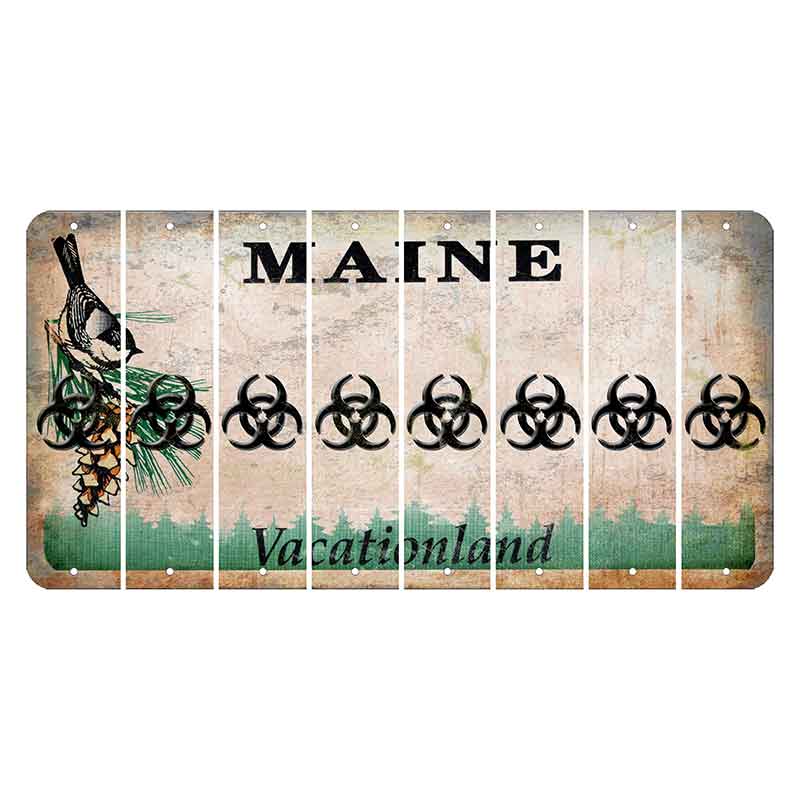 Maine Chickadee Cut License Plate Strips (Set of 8) Radioactive