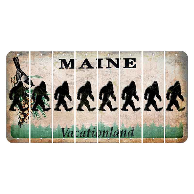 Maine Chickadee Cut License Plate Strips (Set of 8) Bigfoot