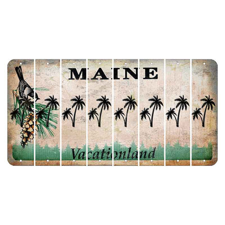 Maine Chickadee Cut License Plate Strips (Set of 8) Palm Trees