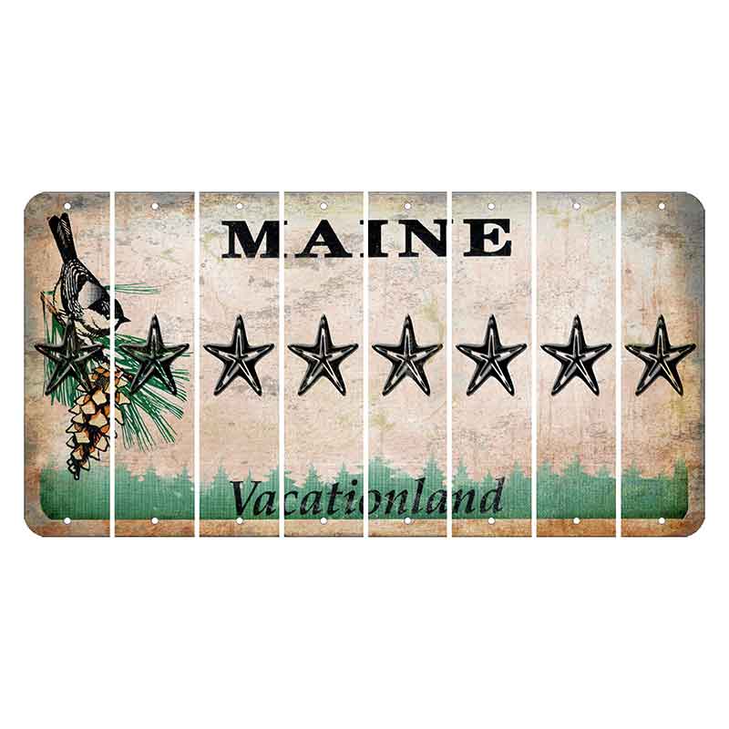 Maine Chickadee Cut License Plate Strips (Set of 8) Star Fish