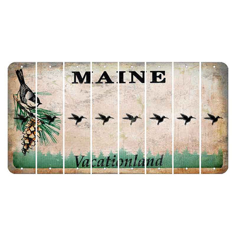 Maine Chickadee Cut License Plate Strips (Set of 8) Hummingbird