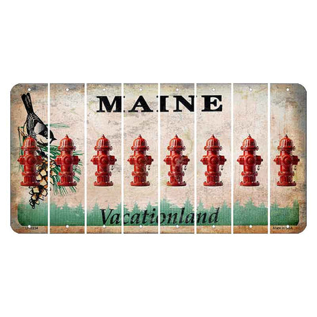 Maine Chickadee Cut License Plate Strips (Set of 8) Fire Hydrant