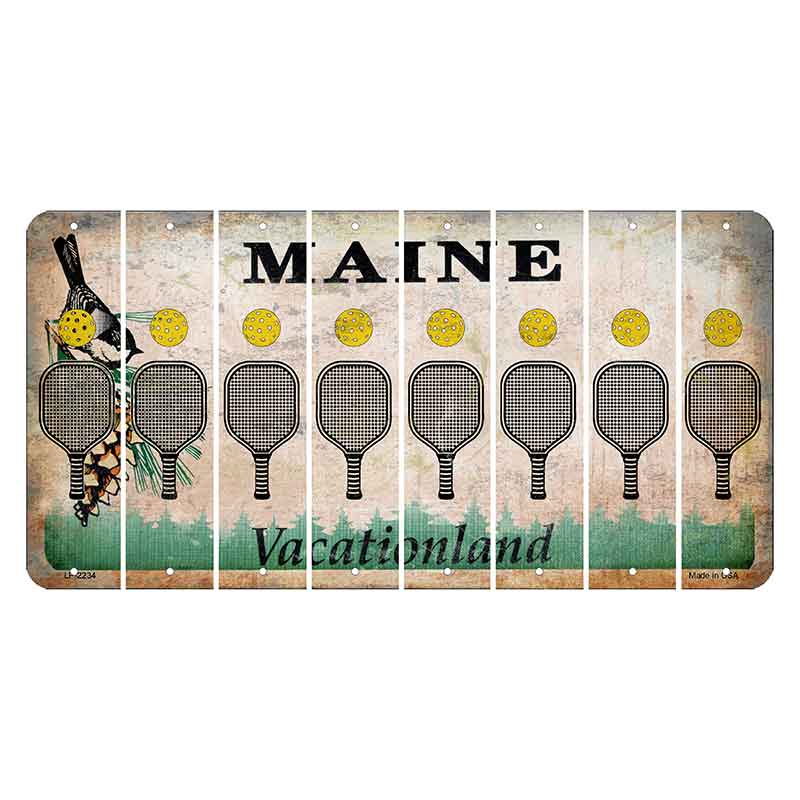 Maine Chickadee Cut License Plate Strips (Set of 8) Pickleball