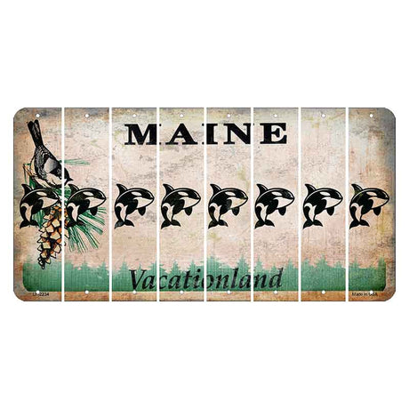 Maine Chickadee Cut License Plate Strips (Set of 8) Whale