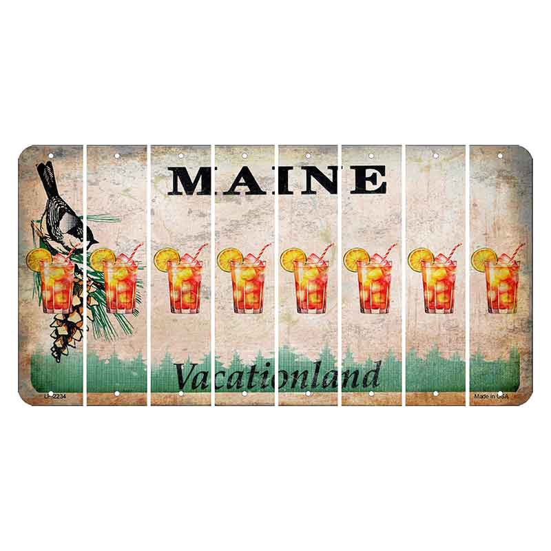 Maine Chickadee Cut License Plate Strips (Set of 8) Cocktail