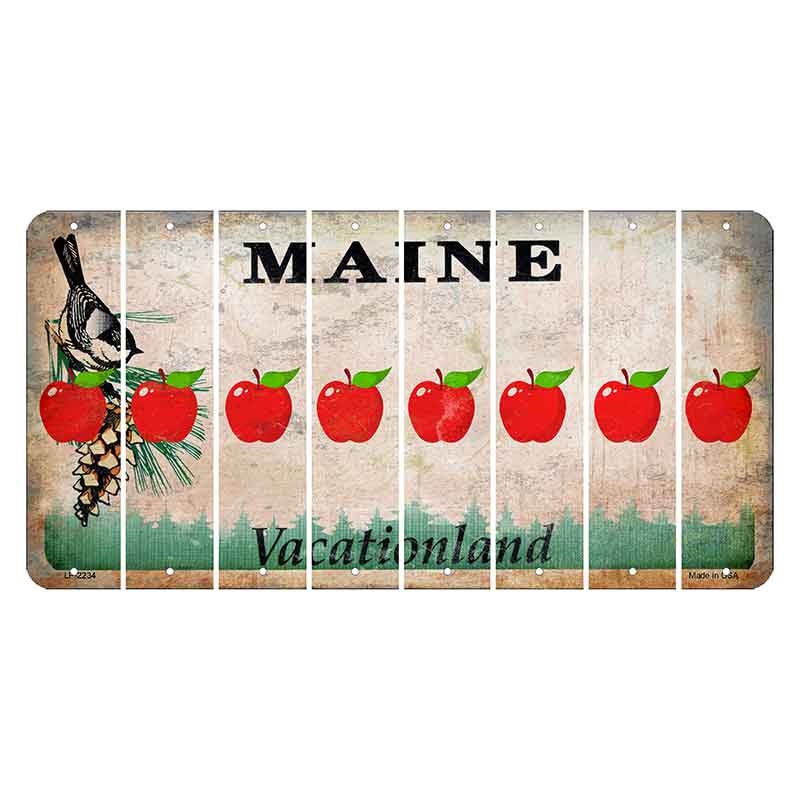 Maine Chickadee Cut License Plate Strips (Set of 8) Apple