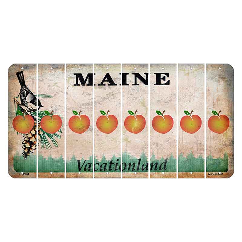 Maine Chickadee Cut License Plate Strips (Set of 8) Peach