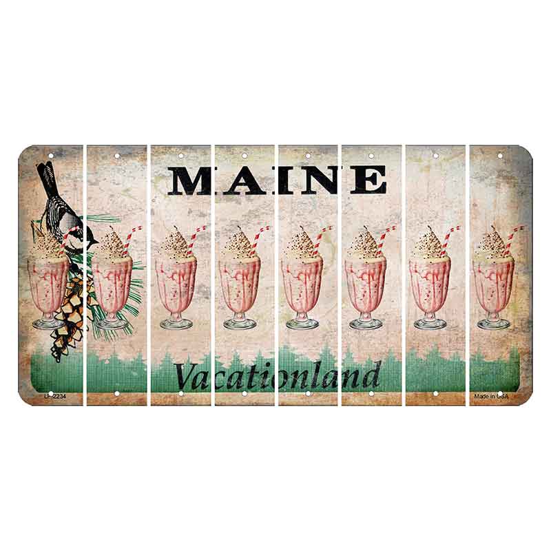 Maine Chickadee Cut License Plate Strips (Set of 8) Milkshake