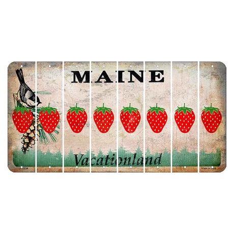 Maine Chickadee Cut License Plate Strips (Set of 8) Strawberry