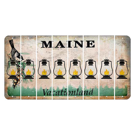 Maine Chickadee Cut License Plate Strips (Set of 8) Lantern