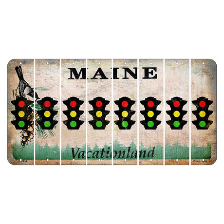 Maine Chickadee Cut License Plate Strips (Set of 8) Traffic Light