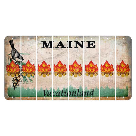 Maine Chickadee Cut License Plate Strips (Set of 8) Campfire