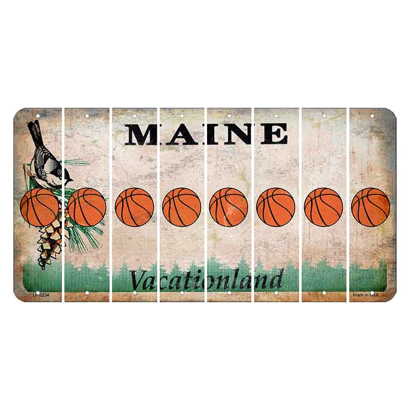 Maine Chickadee Cut License Plate Strips (Set of 8) Basketball