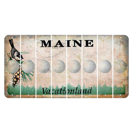 Maine Chickadee Cut License Plate Strips (Set of 8) Golfball