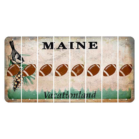 Maine Chickadee Cut License Plate Strips (Set of 8) Football