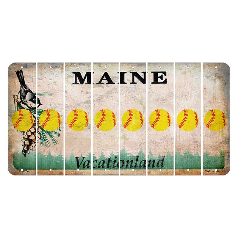 Maine Chickadee Cut License Plate Strips (Set of 8) Softball