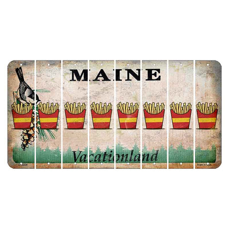 Maine Chickadee Cut License Plate Strips (Set of 8) French Fries