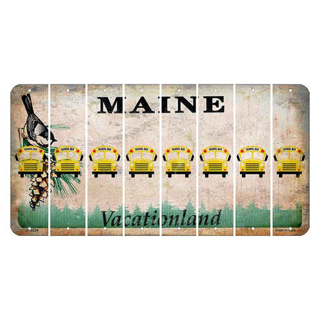 Maine Chickadee Cut License Plate Strips (Set of 8) School Bus