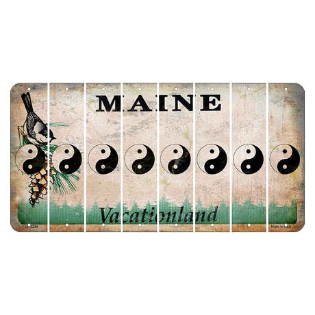 Maine Chickadee Cut License Plate Strips (Set of 8) Yin Yang