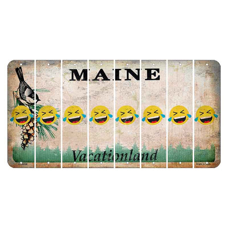 Maine Chickadee Cut License Plate Strips (Set of 8) Emoji - Laughing