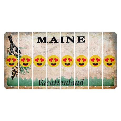 Maine Chickadee Cut License Plate Strips (Set of 8) Emoji - Heart Eyes