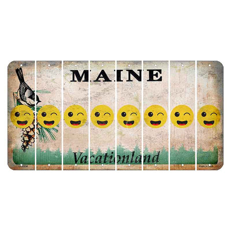 Maine Chickadee Cut License Plate Strips (Set of 8) Emoji - Winking