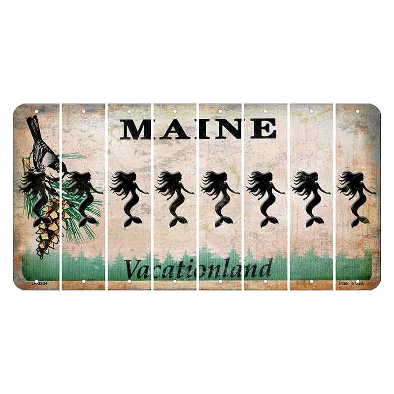 Maine Chickadee Cut License Plate Strips (Set of 8) Mermaid