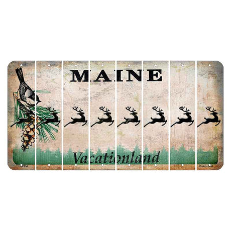 Maine Chickadee Cut License Plate Strips (Set of 8) Reindeer