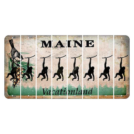 Maine Chickadee Cut License Plate Strips (Set of 8) Monkey