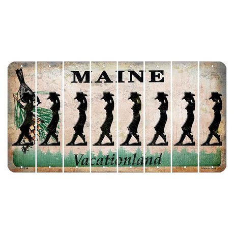 Maine Chickadee Cut License Plate Strips (Set of 8) Cowgirl - Leaning