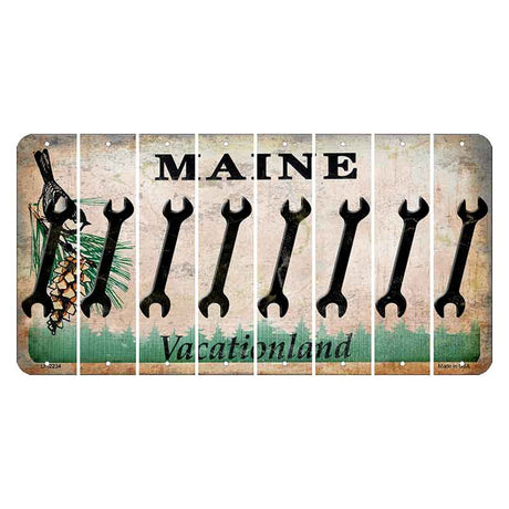 Maine Chickadee Cut License Plate Strips (Set of 8) Wrench