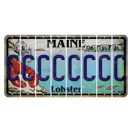 Maine Lobster Boathouse Cut License Plate Strips (Set of 8) C