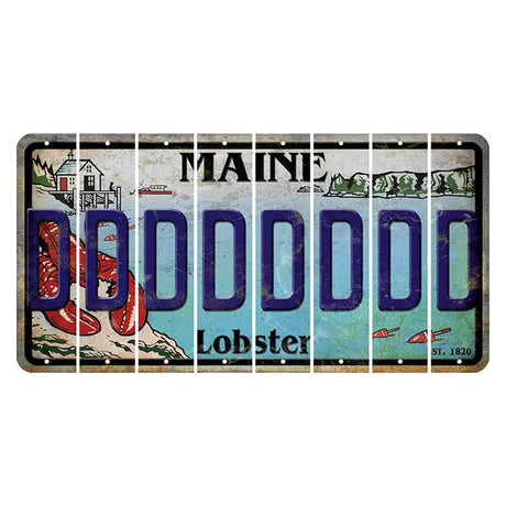 Maine Lobster Boathouse Cut License Plate Strips (Set of 8) D