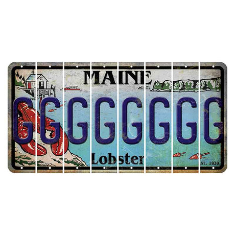 Maine Lobster Boathouse Cut License Plate Strips (Set of 8) G