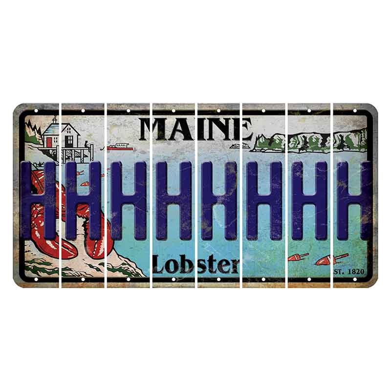 Maine Lobster Boathouse Cut License Plate Strips (Set of 8) H