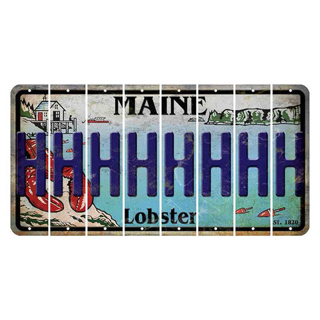 Maine Lobster Boathouse Cut License Plate Strips (Set of 8) H