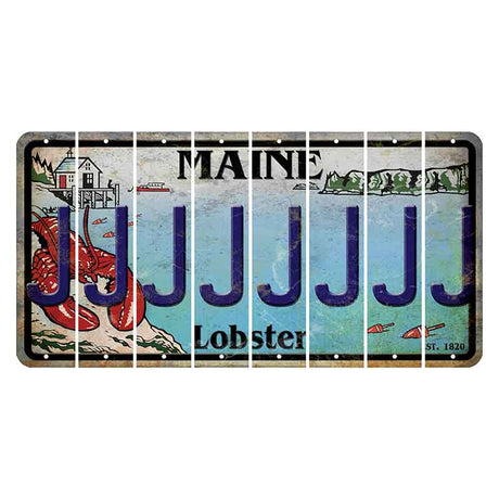 Maine Lobster Boathouse Cut License Plate Strips (Set of 8) J