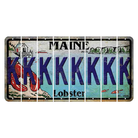 Maine Lobster Boathouse Cut License Plate Strips (Set of 8) K