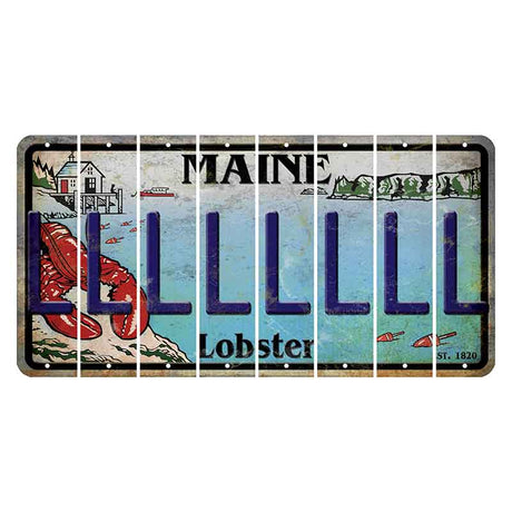 Maine Lobster Boathouse Cut License Plate Strips (Set of 8) L